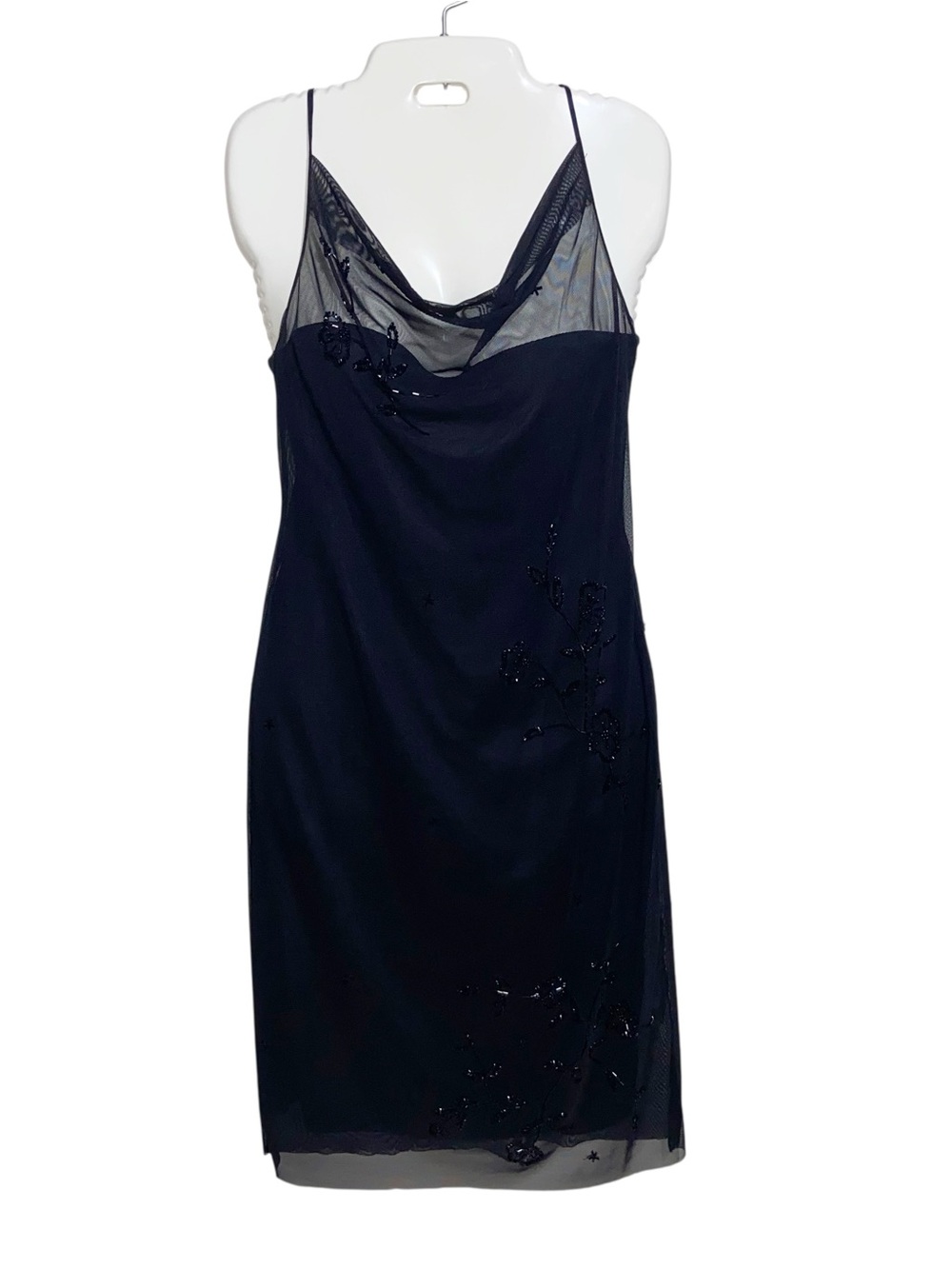 Vintage 90s/Y2K Dress Small Goth Witchy Vamp Whimsigoth Grunge Black Fairy Beads